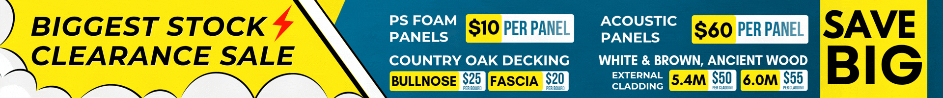 Stock Clearance Acoustic Sale Banner
