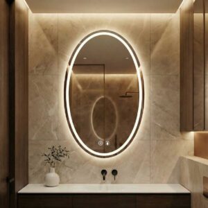 smart mirror oval with border