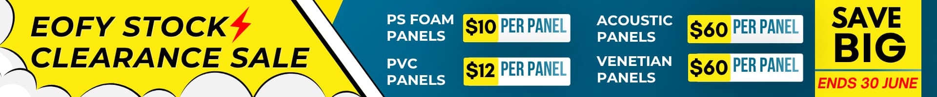 eofy stock clearance sale discount banner