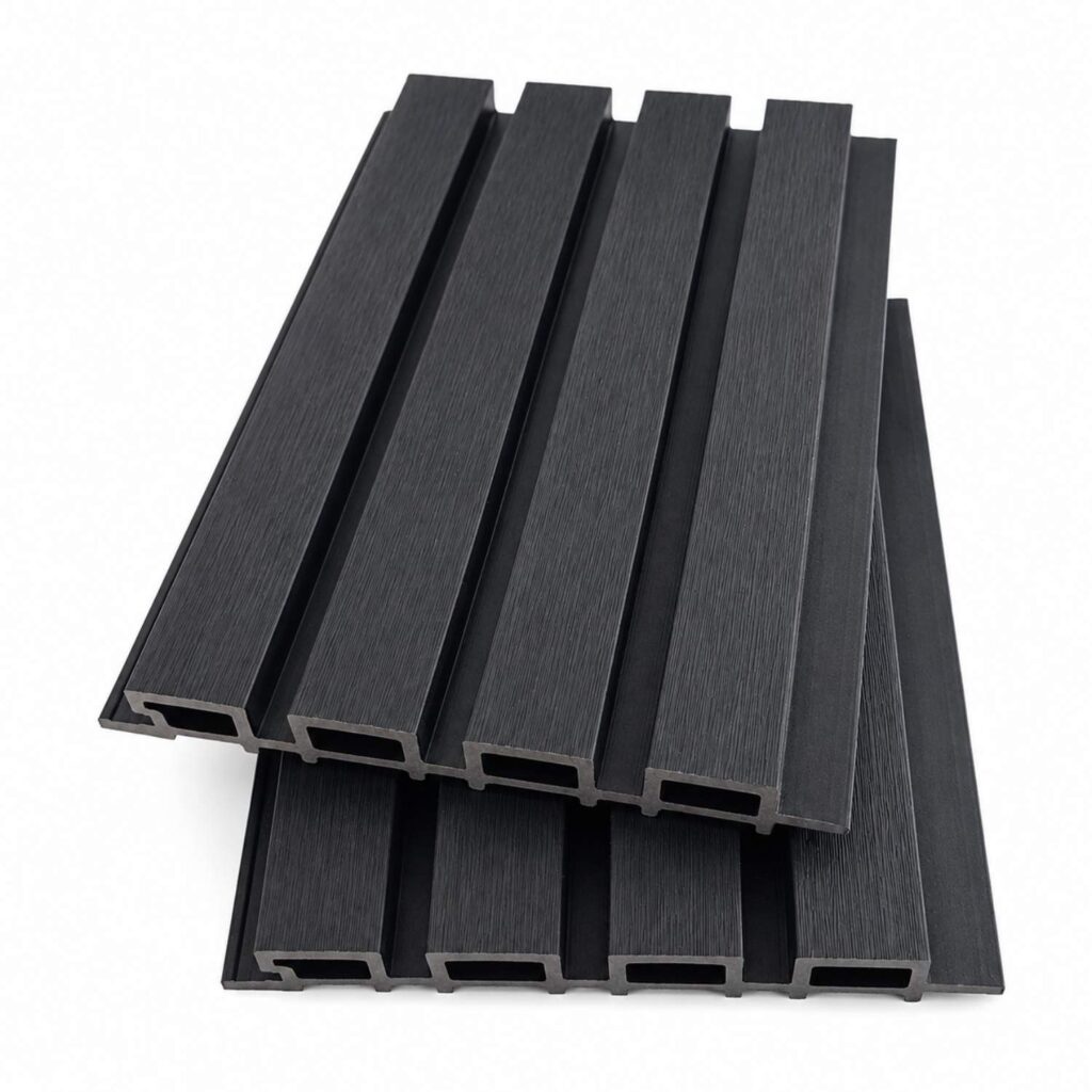 Charcoal external wall cladding
