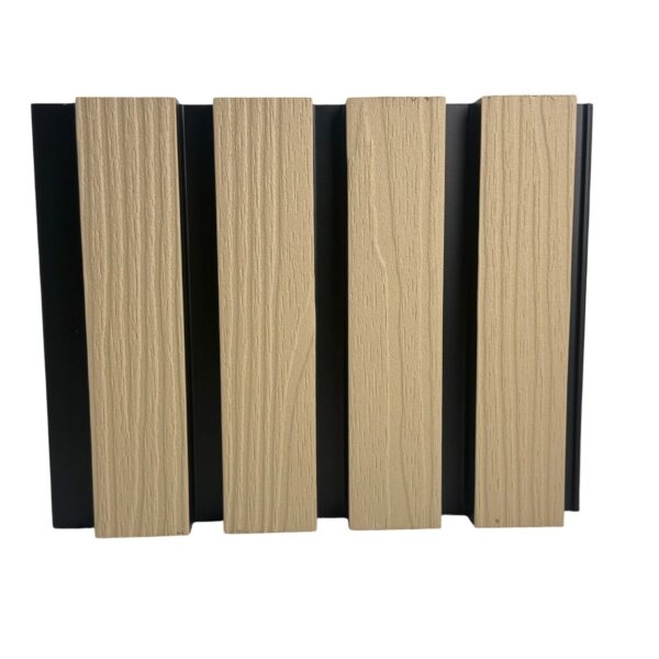 WPC Co-Extrusion Beige with Black Groves External Wall Cladding (25mmX220mmX2200mm)